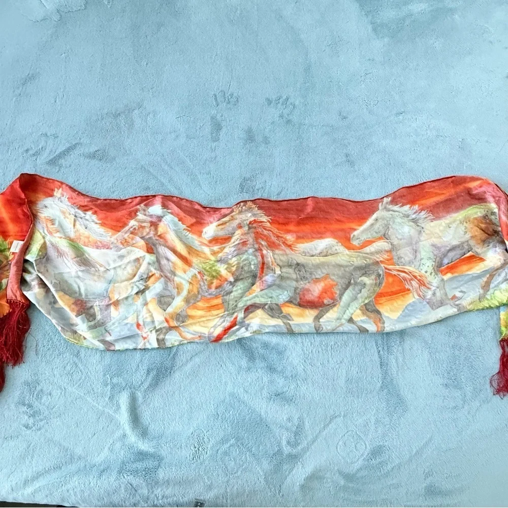 Nancy Dunlop Cawdrey “Follow My Lead” Vibrant Dye On Satin Silk 12” X 58”